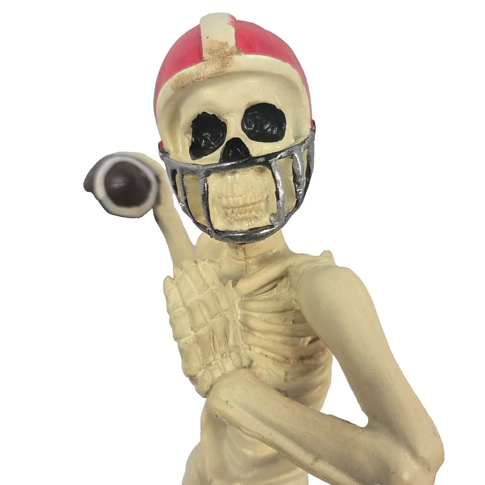 Hallows Eve Skeleton Football Player Figurine Halloween Decor Sports Statue 13